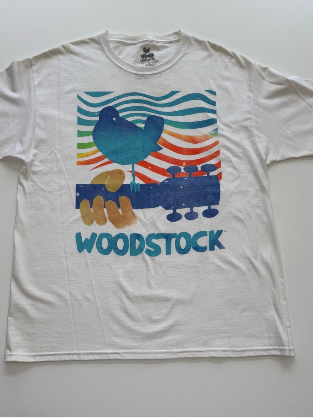 Woodstock Graphic Tee - White with Multicolor Print